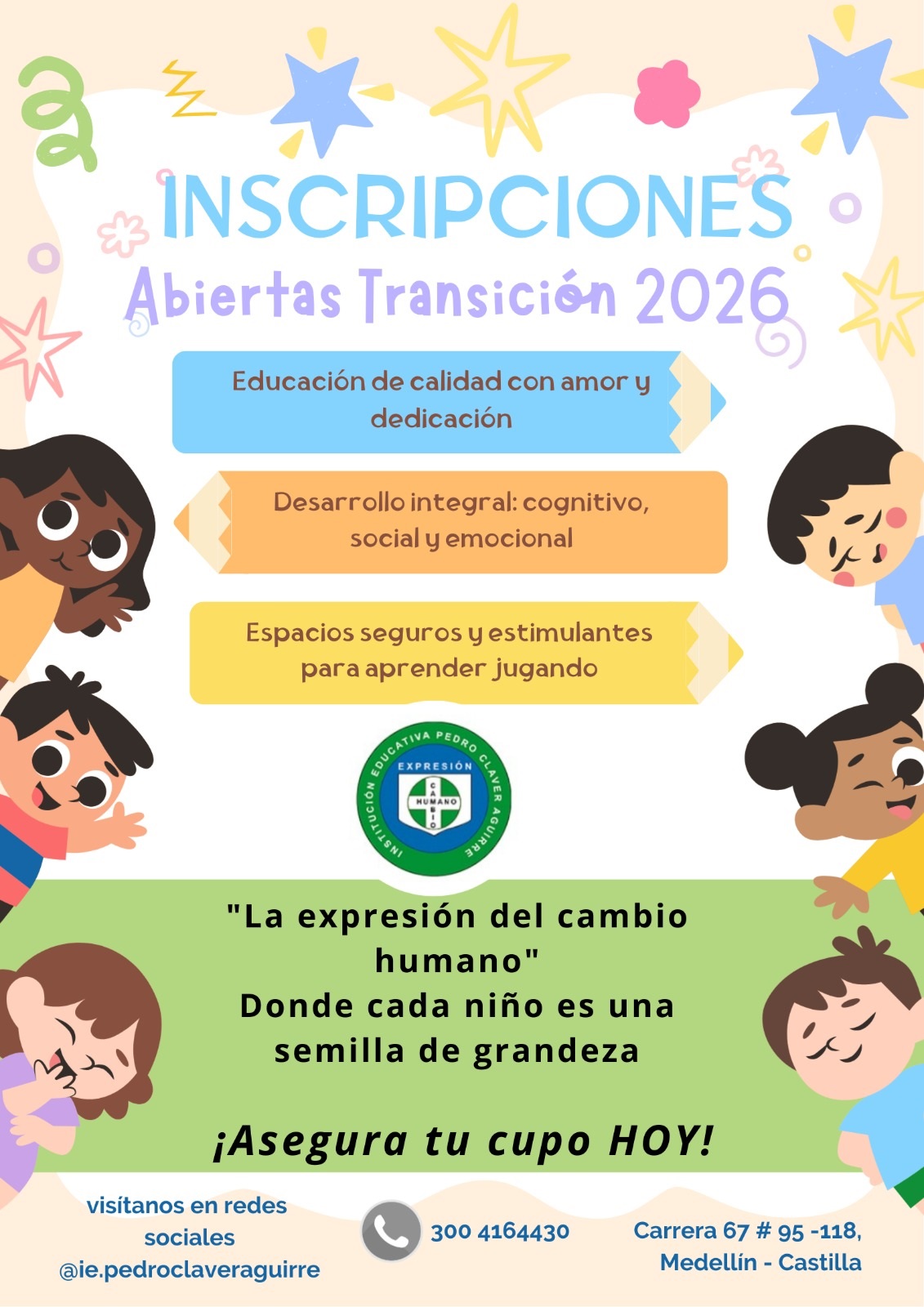 INSCRIPCIONES ABIERTAS PARA TRANSICIÓN AÑO 2026